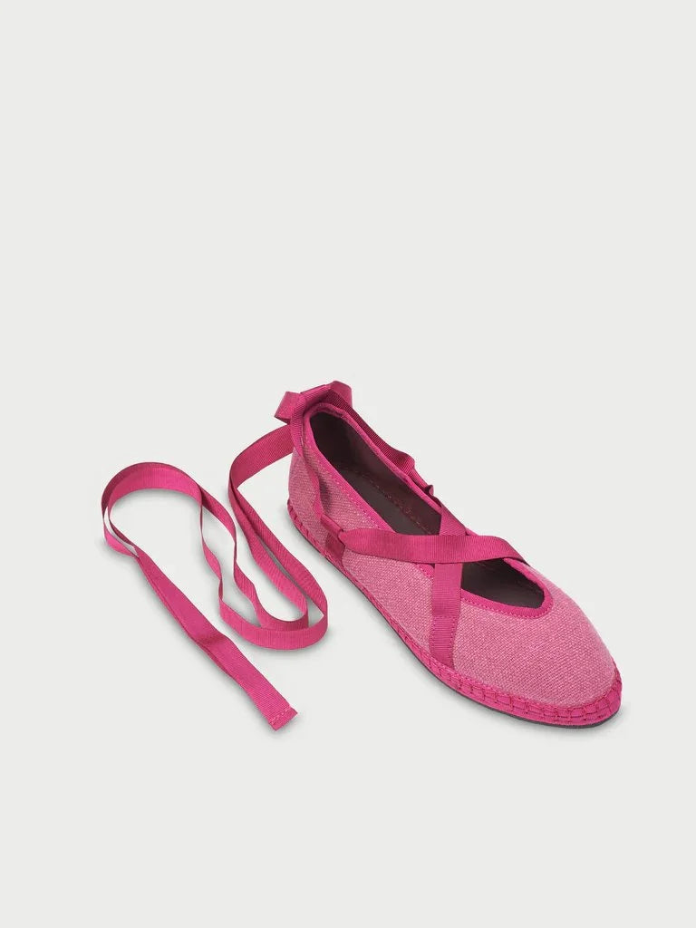 FLABELUS | MARY JANE | Eichiro Linen Ribbon Plum