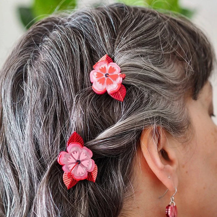 ERSTWILDER | HAIR CLIP | Halcyon Hibiscus Hair Clips (2-Piece Set)