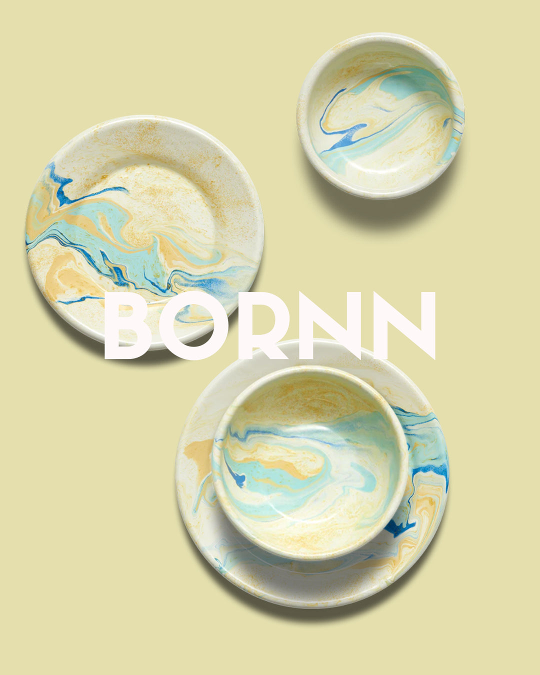 BORNN X GOOSEBUMP | Enamel Tableware Gift Set | Hungry Dinner Set