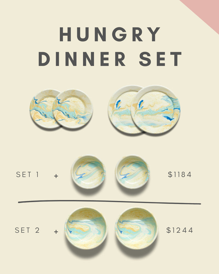 BORNN X GOOSEBUMP | Enamel Tableware Gift Set | Hungry Dinner Set