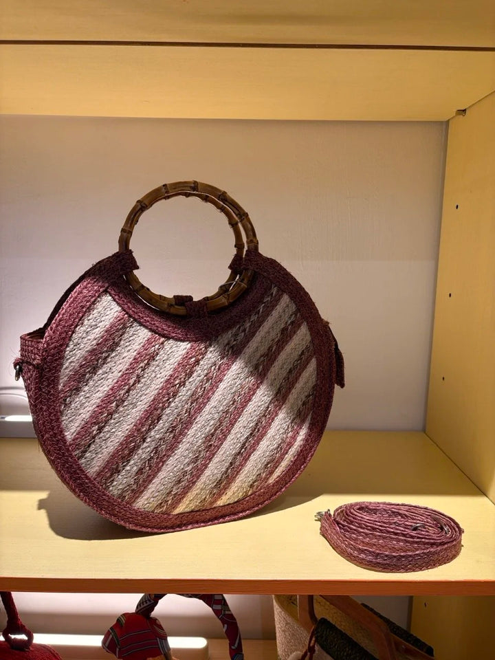 KARNVELA X GOOSEBUMP | Handmade | Wild Fig Stripes Sisal Handbag