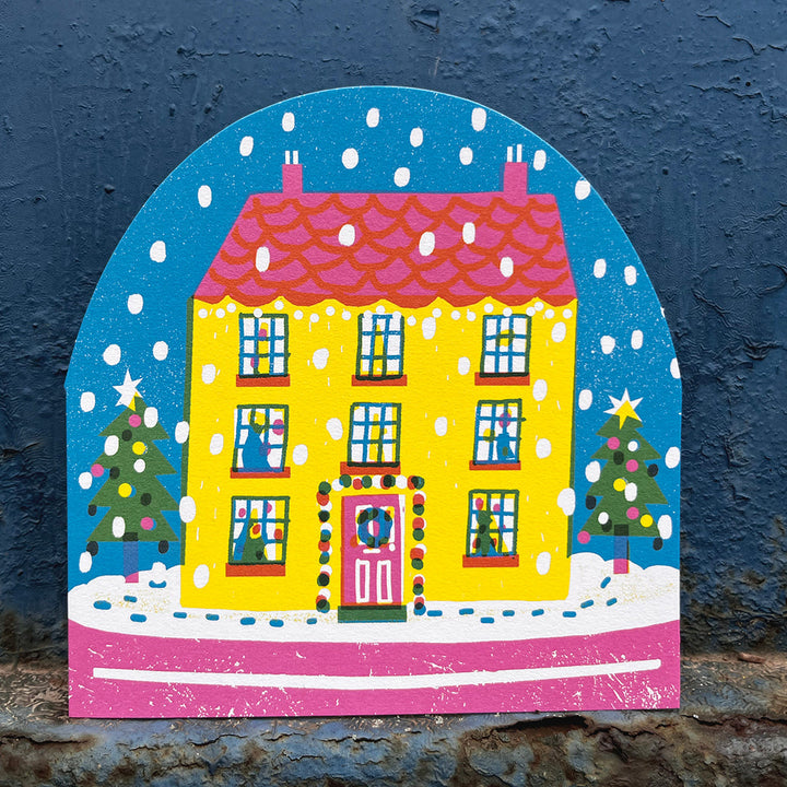 House Large Snowglobe Card by The Printed Peanut — additional product and styling view