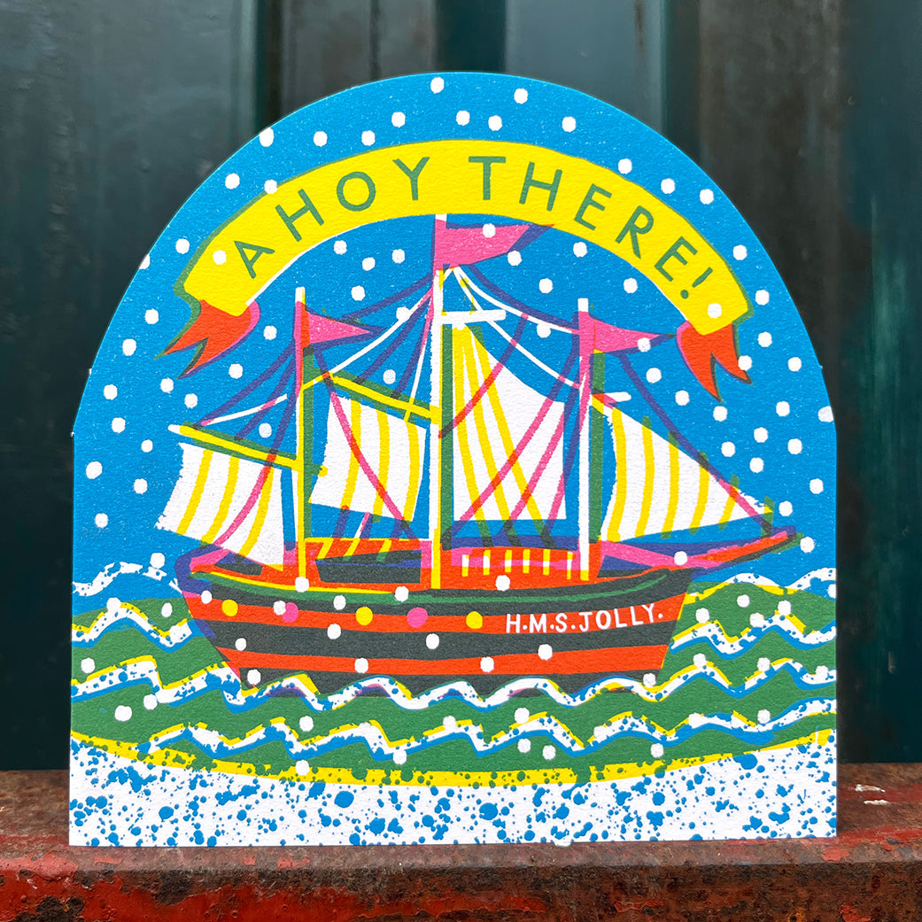 Ship Large Snowglobe Card by The Printed Peanut — additional product and styling view