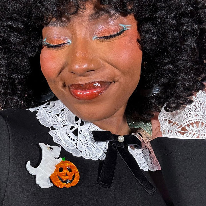 ERSTWILDER | BROOCHES | Patch the Pumpkin Pup Brooch