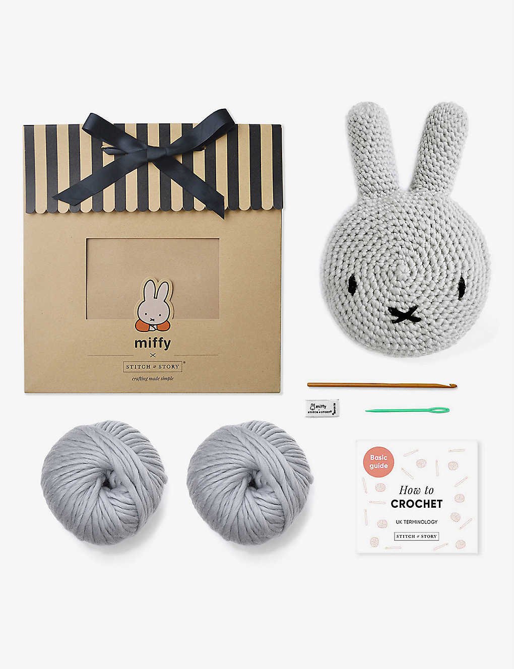 Diy Miffy Cushion Cover Crochet Kit (Pearl Grey) - XL