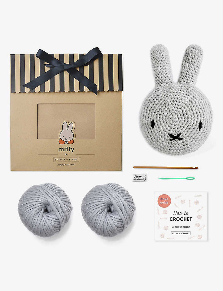 Diy Miffy Cushion Cover Crochet Kit (Pearl Grey) - XL