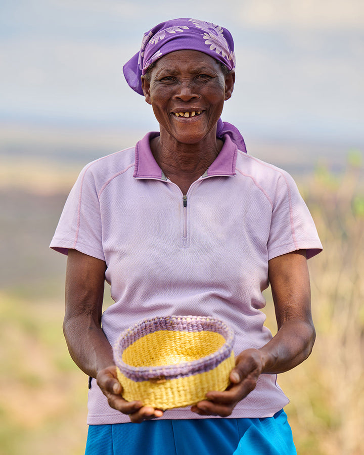 BINTI Lavender and Yellow Bread Basket — official product photograph