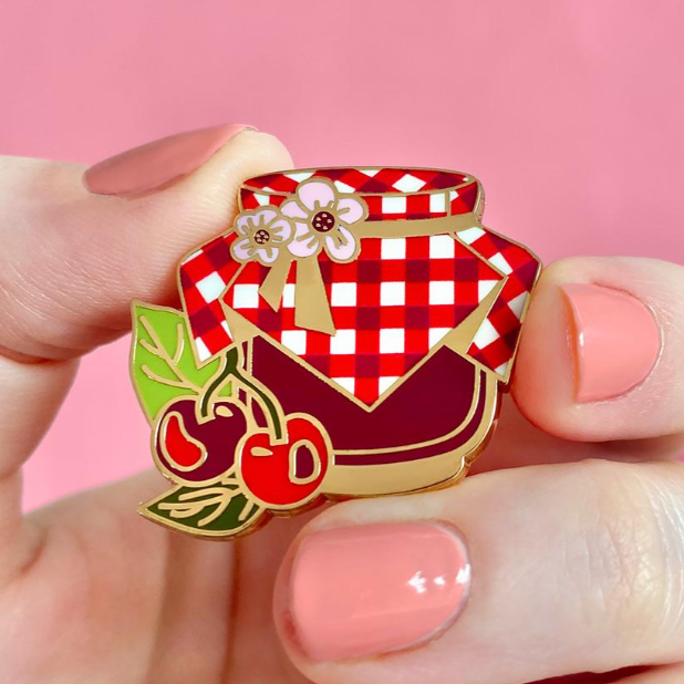 ERSTWILDER | ENAMEL PIN | Black Cherry Bounce Enamel Pin