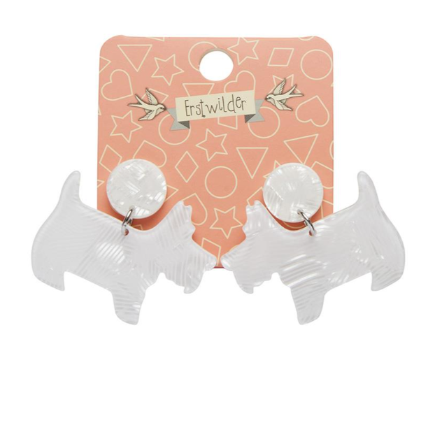 ERSTWILDER | EARRINGS | Terrier Textured Resin Drop Earrings - White