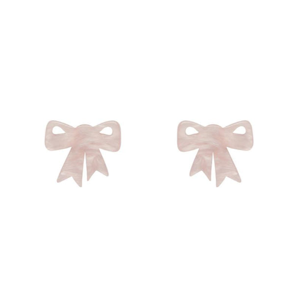 ERSTWILDER | EARRINGS | Bow Ripple Resin Stud Earrings - Pink