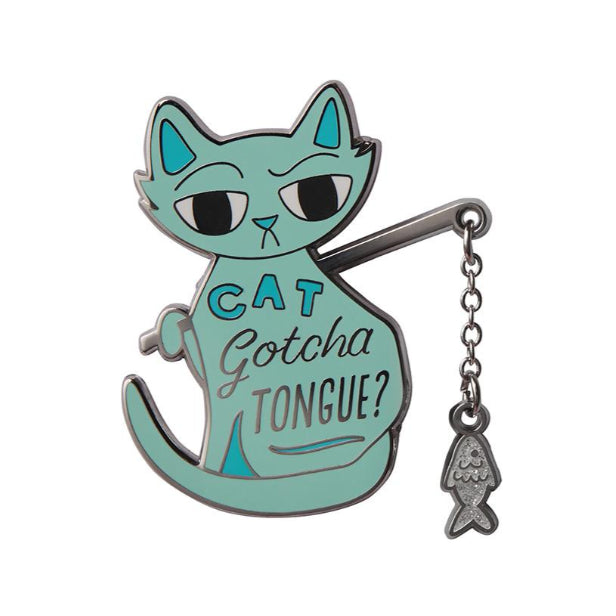 ERSTWILDER | ENAMEL PIN | Cat Got Your Tongue Enamel Pin