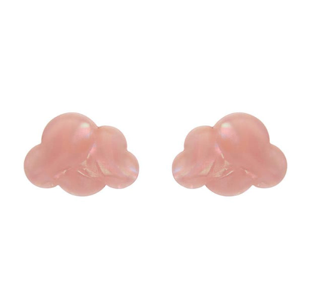 ERSTWILDER | EARRINGS | Cloud Solid Glitter Resin Stud Earrings - Pink