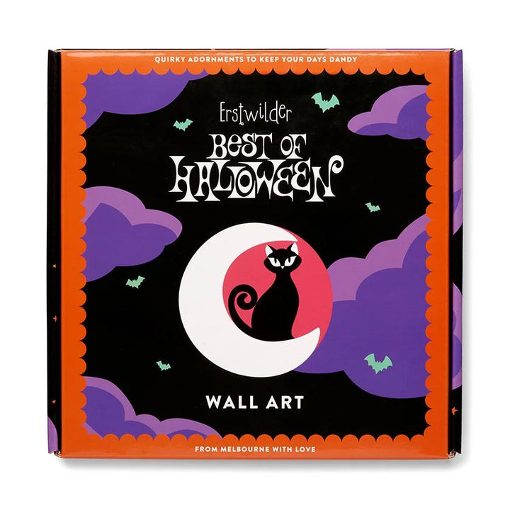 ERSTWILDER | EARRINGS | Cara the Halloween Kitty Wall Art