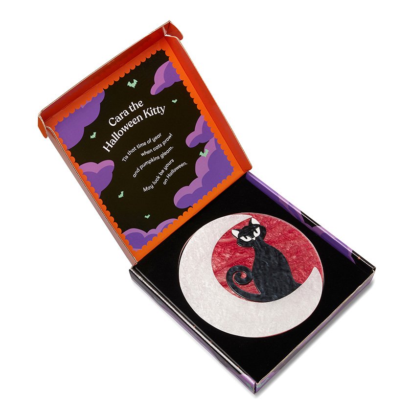 ERSTWILDER | EARRINGS | Cara the Halloween Kitty Wall Art