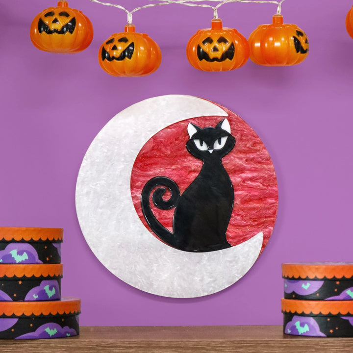 ERSTWILDER | EARRINGS | Cara the Halloween Kitty Wall Art