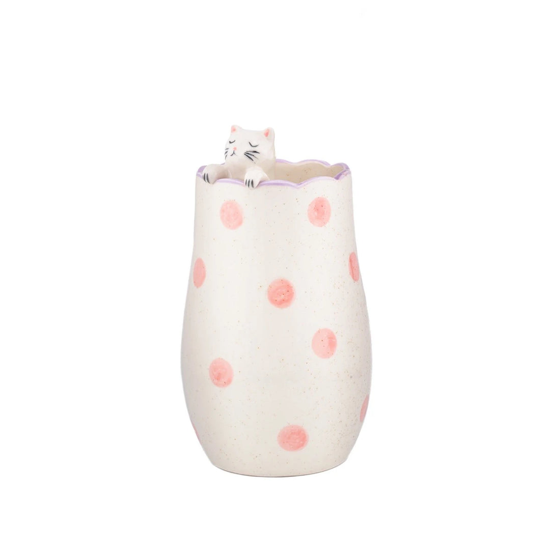 Peeking Cat Vase by Sass & Belle