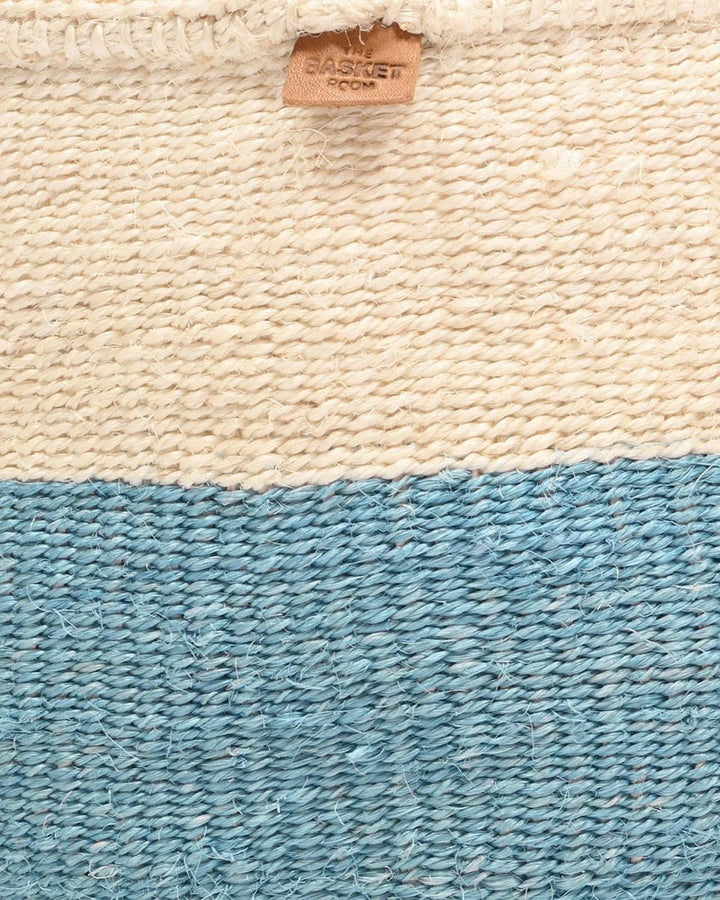 ZURI by The Basket Room — close-up of the powder blue and natural weave