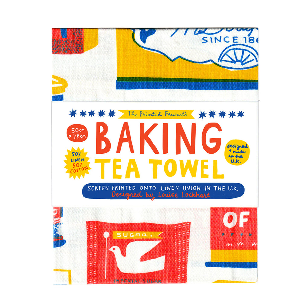 Baking Screen Printed Linen Union Tea Towel by The Printed Peanut — additional product and styling view