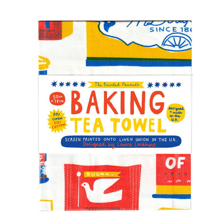 Baking Screen Printed Linen Union Tea Towel by The Printed Peanut — additional product and styling view