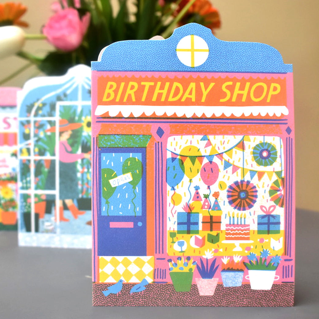Birthday Shop Shaped Card by The Printed Peanut — additional product and styling view