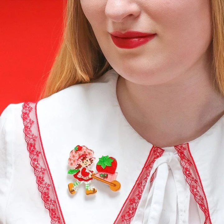 ERSTWILDER | BROOCH | Strawberry Wheelbarrow Brooch