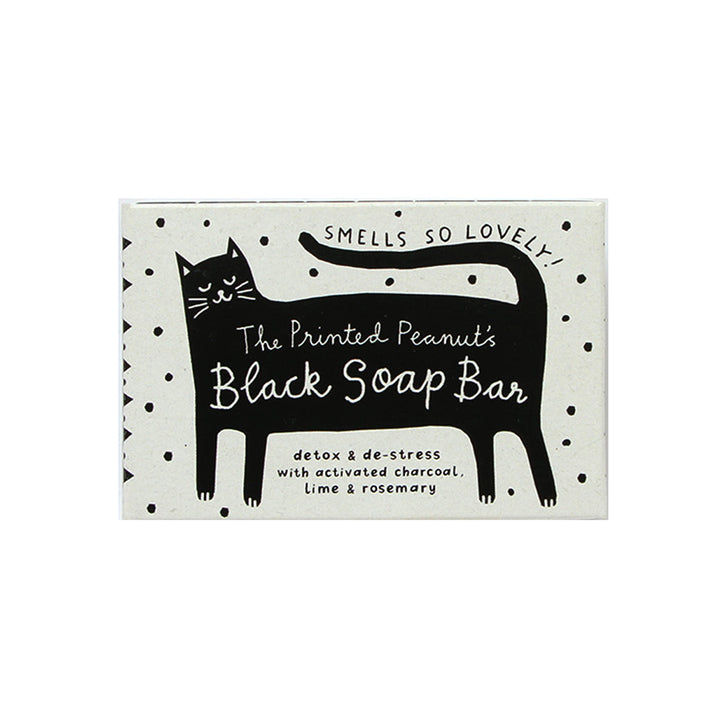 Black Cat Charcoal Natural Handmade Soap Bar by The Printed Peanut — product view