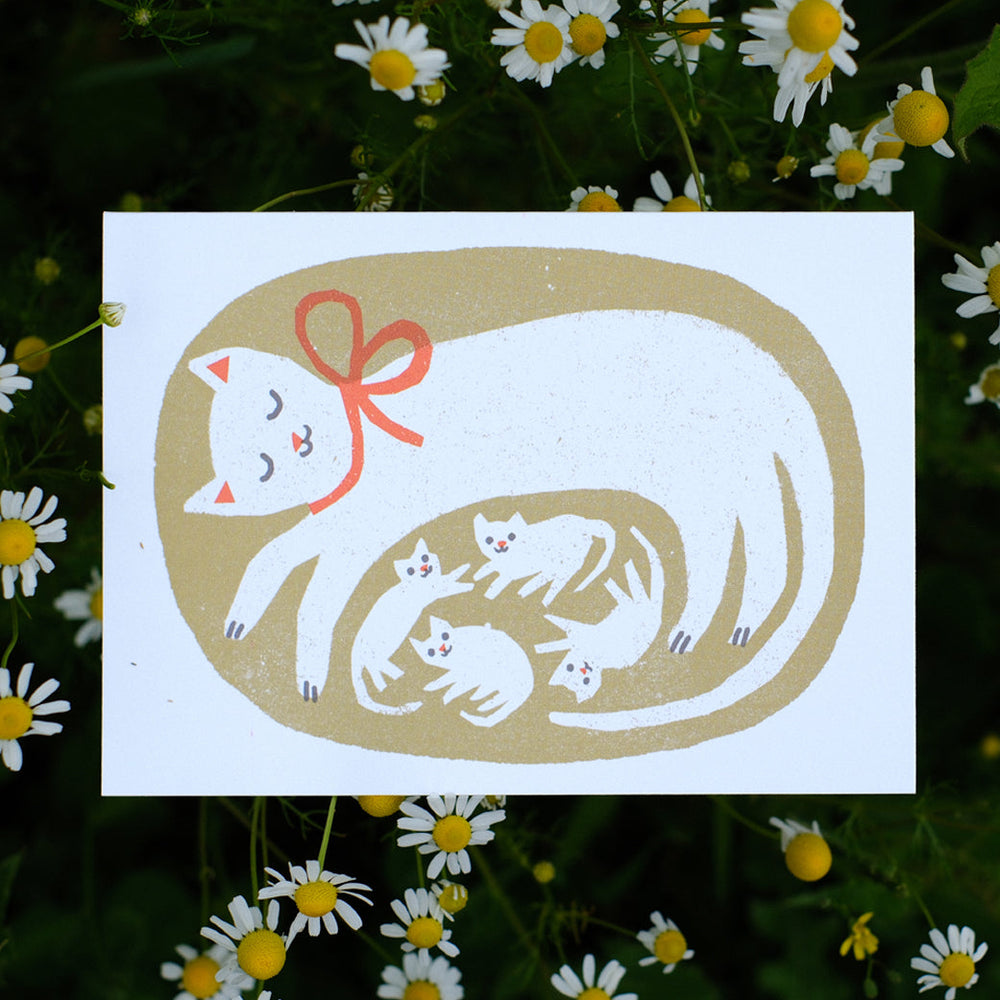 Cat and Kittens A6 Card by The Printed Peanut — additional product and styling view