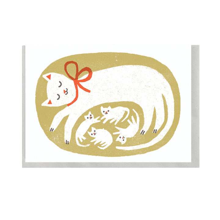 Cat and Kittens A6 Card by The Printed Peanut — product view