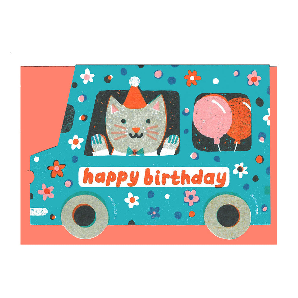 Birthday Van Shaped Card by The Printed Peanut — additional product and styling view