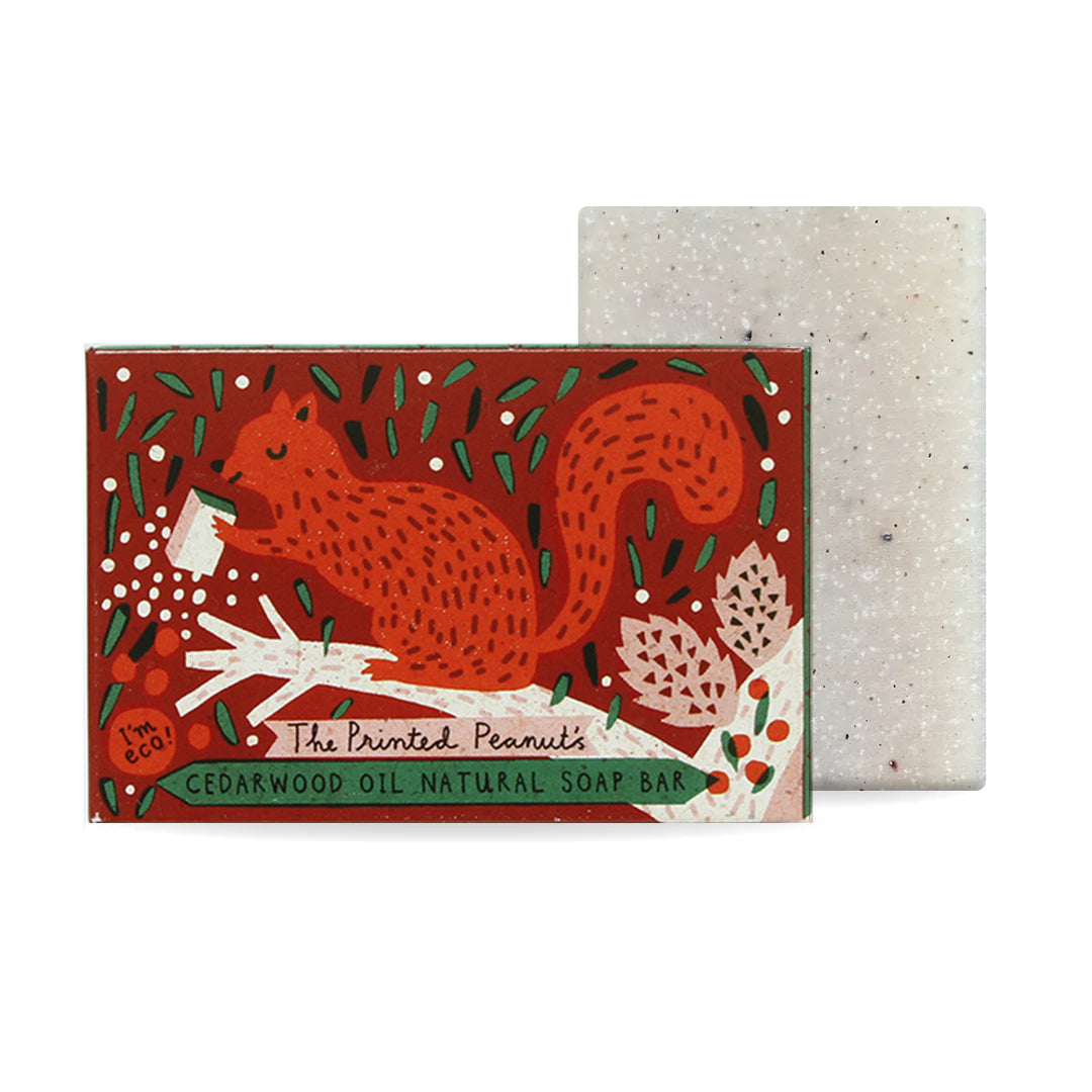 Cedarwood Natural Handmade Soap Bar by The Printed Peanut — additional product and styling view