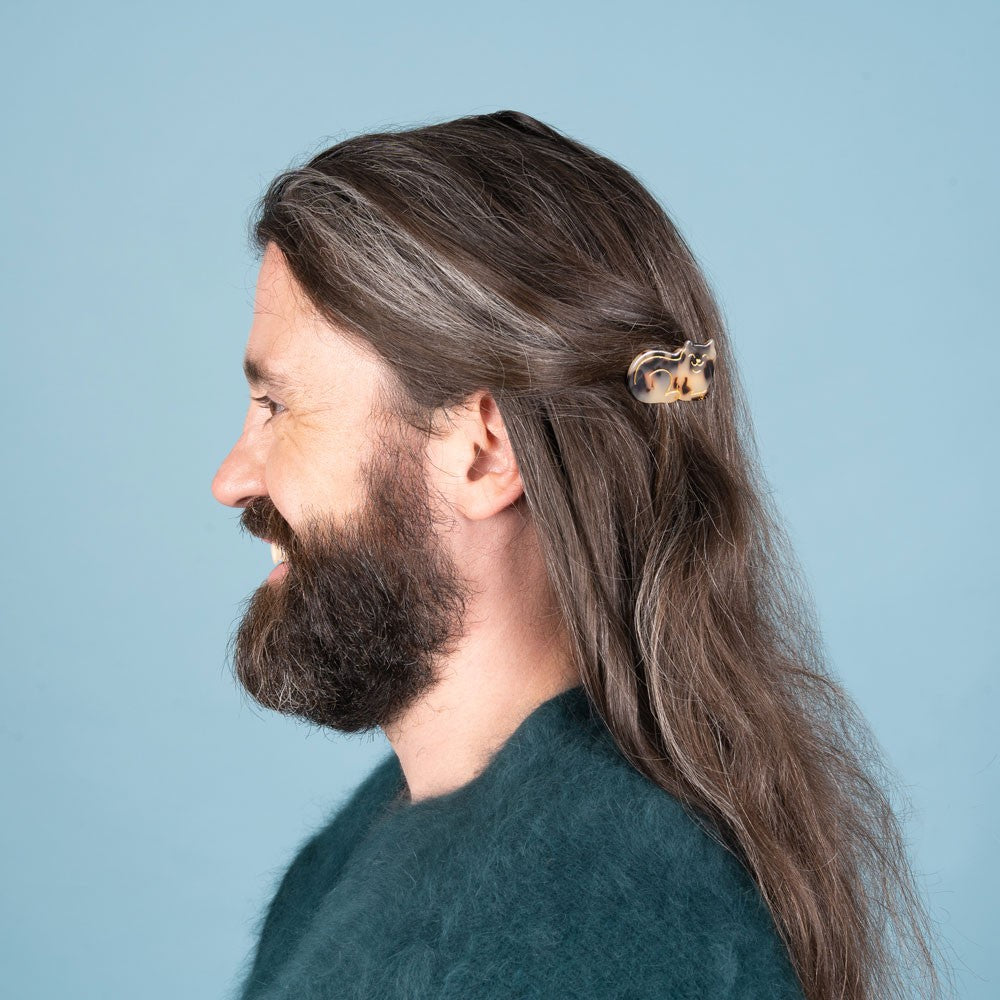 Tabby Cat Barrette by Coucou Suzette — detail or styling view