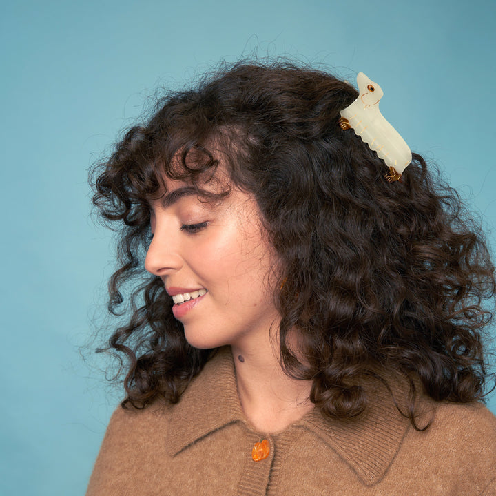 Ghost Dachshund Hair Claw by Coucou Suzette — detail or styling view