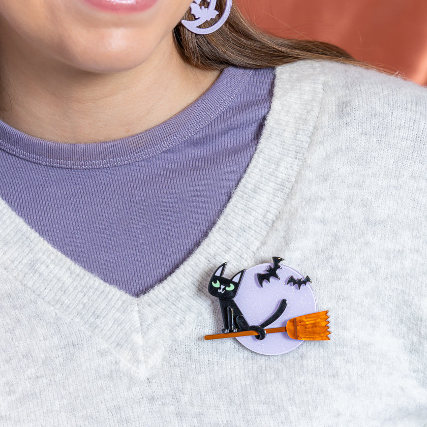 Erstwilder Familiar Flight Brooch worn on clothing