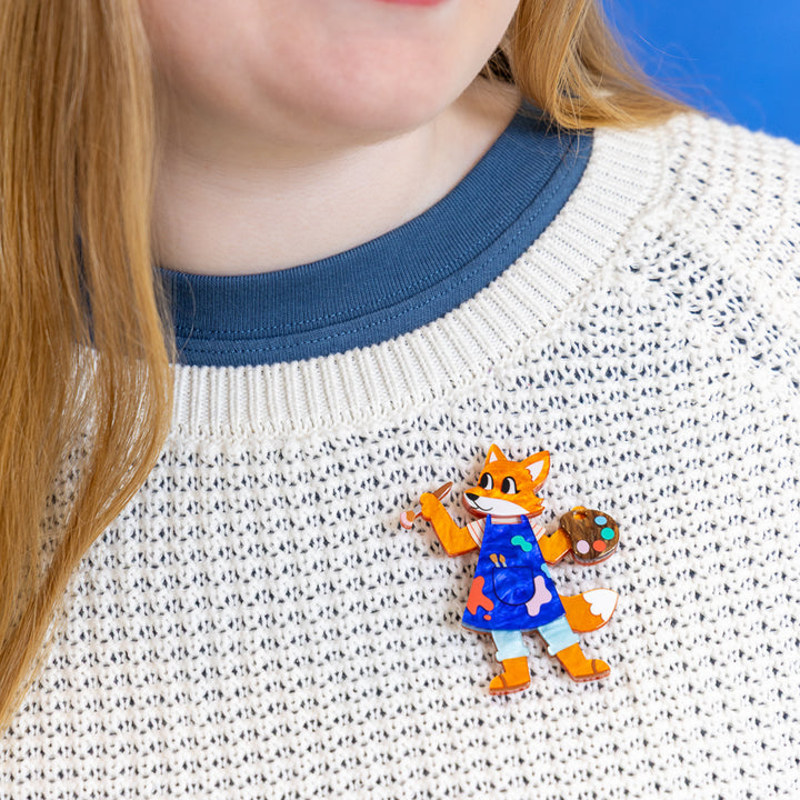 Erstwilder Fine Art Frankie Brooch worn on clothing