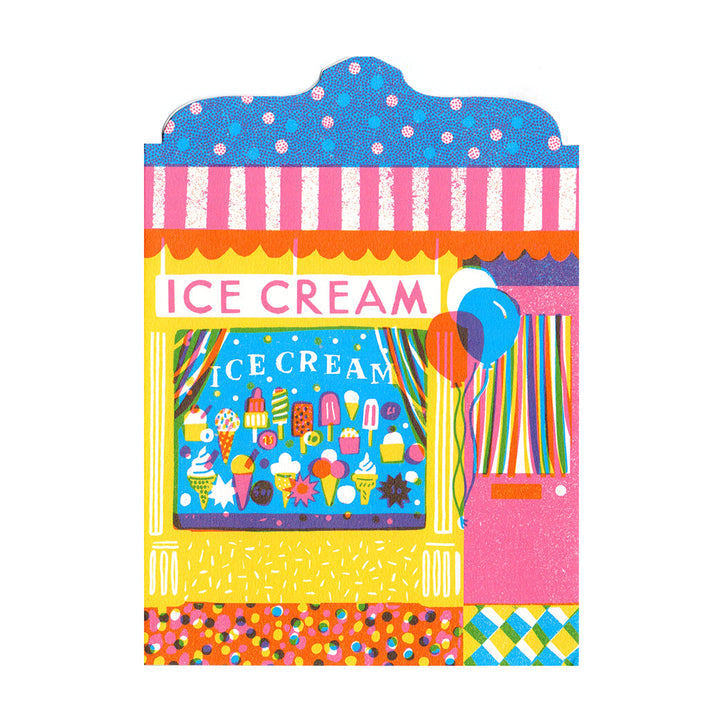 Ice Cream Shop Shaped Card by The Printed Peanut — product view