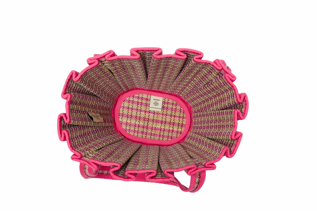 Camp Cove Mini Tropez Tote, top view with lining open