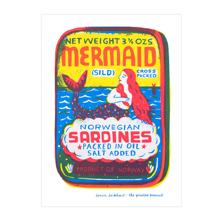 Mermaid A4 Risograph Art Print by The Printed Peanut — product view