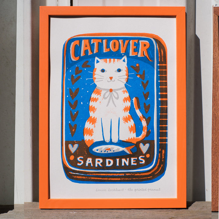 Cat Lover A4 Risograph Art Print by The Printed Peanut — additional product and styling view