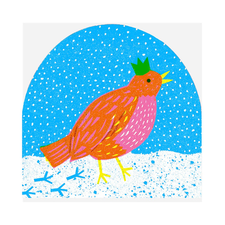 Robin Large Snowglobe Card by The Printed Peanut — product view