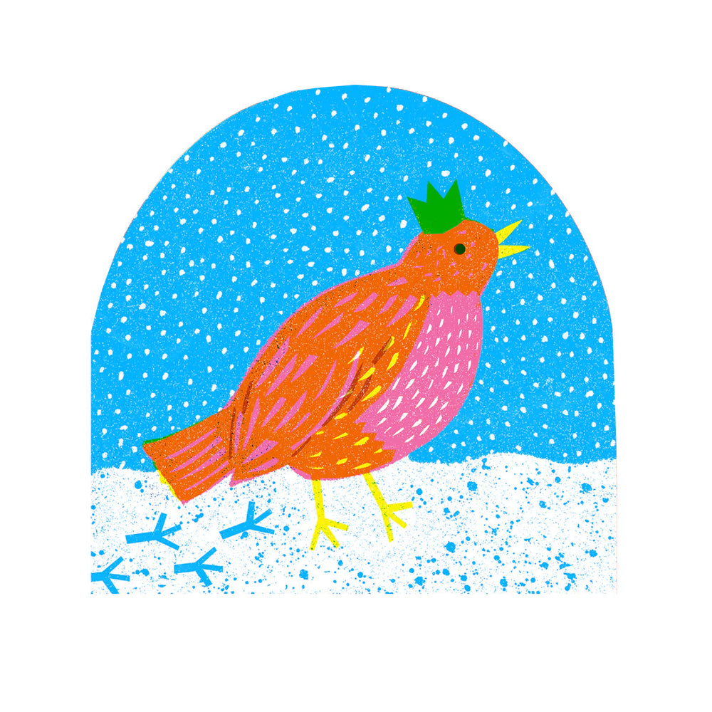 Robin Large Snowglobe Card by The Printed Peanut — additional product and styling view