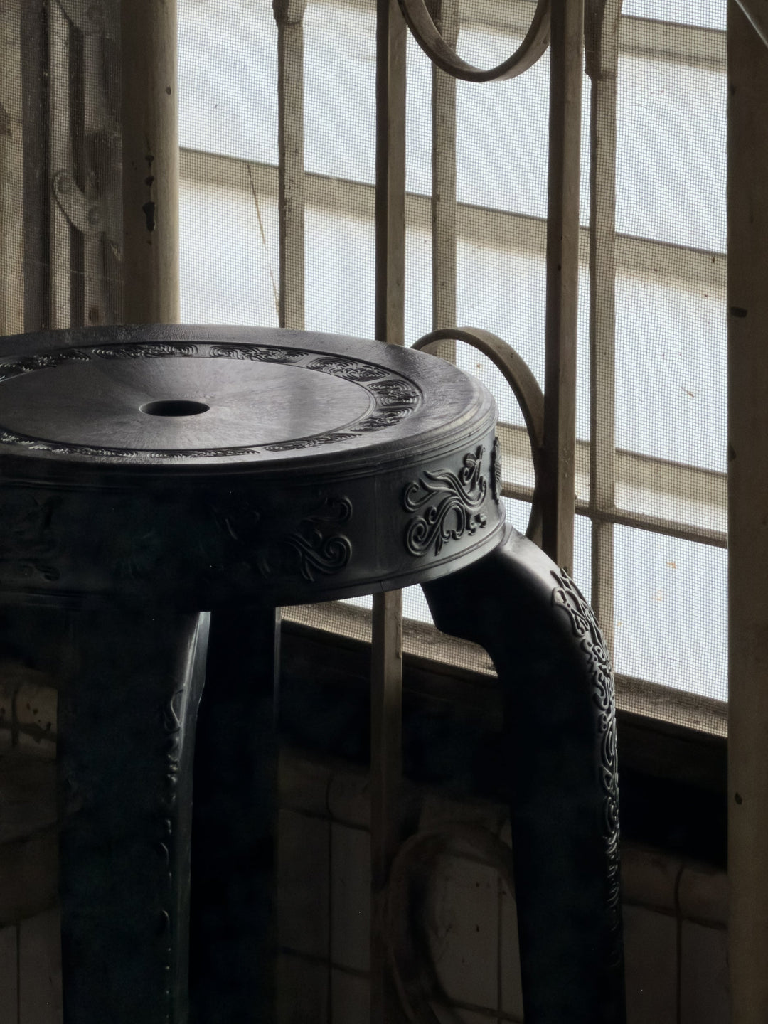 Oliang Stool by Rumba Bor — detail and styling view