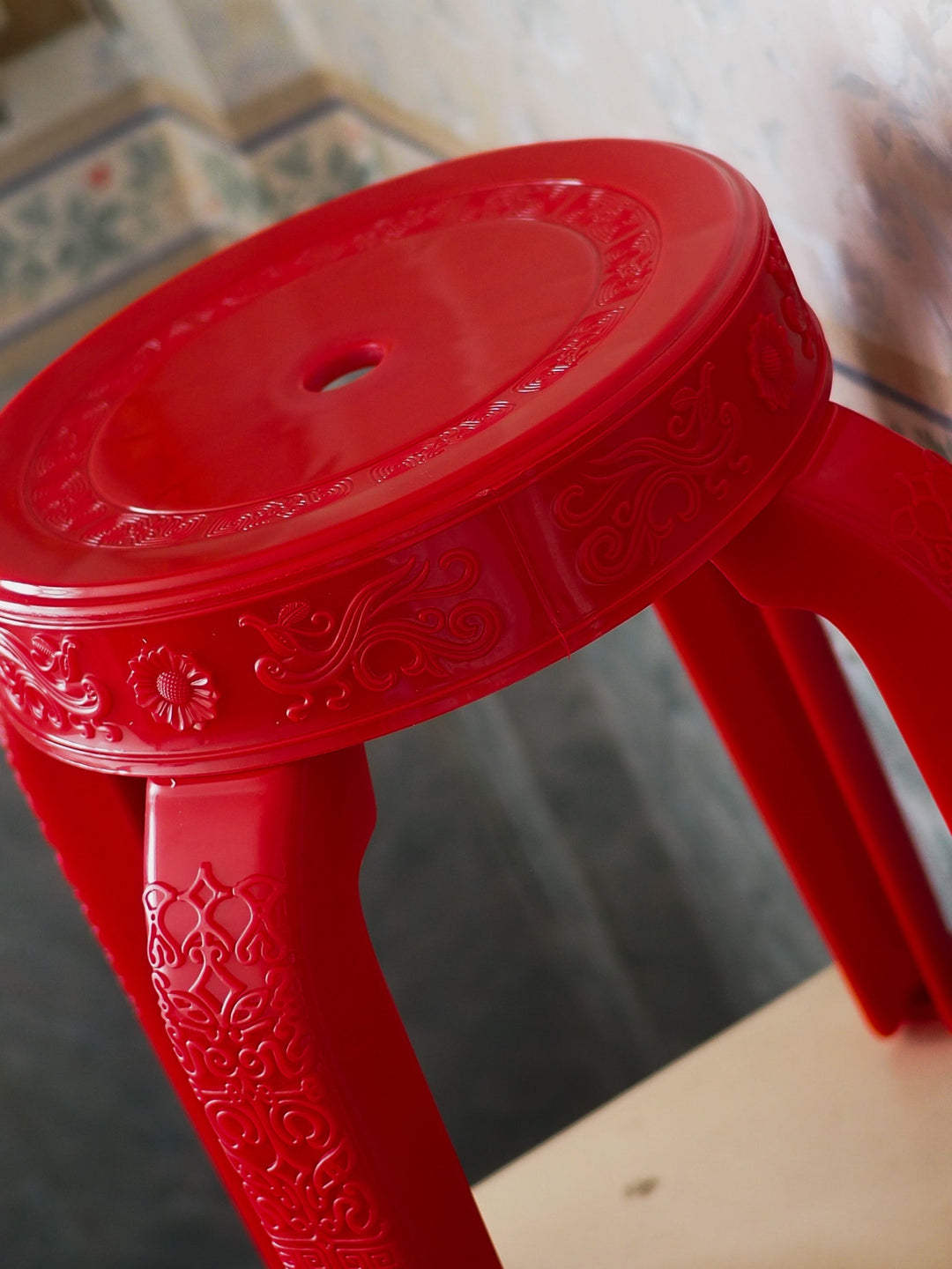 Jui Tui Shrine Stool by Rumba Bor — detail and styling view