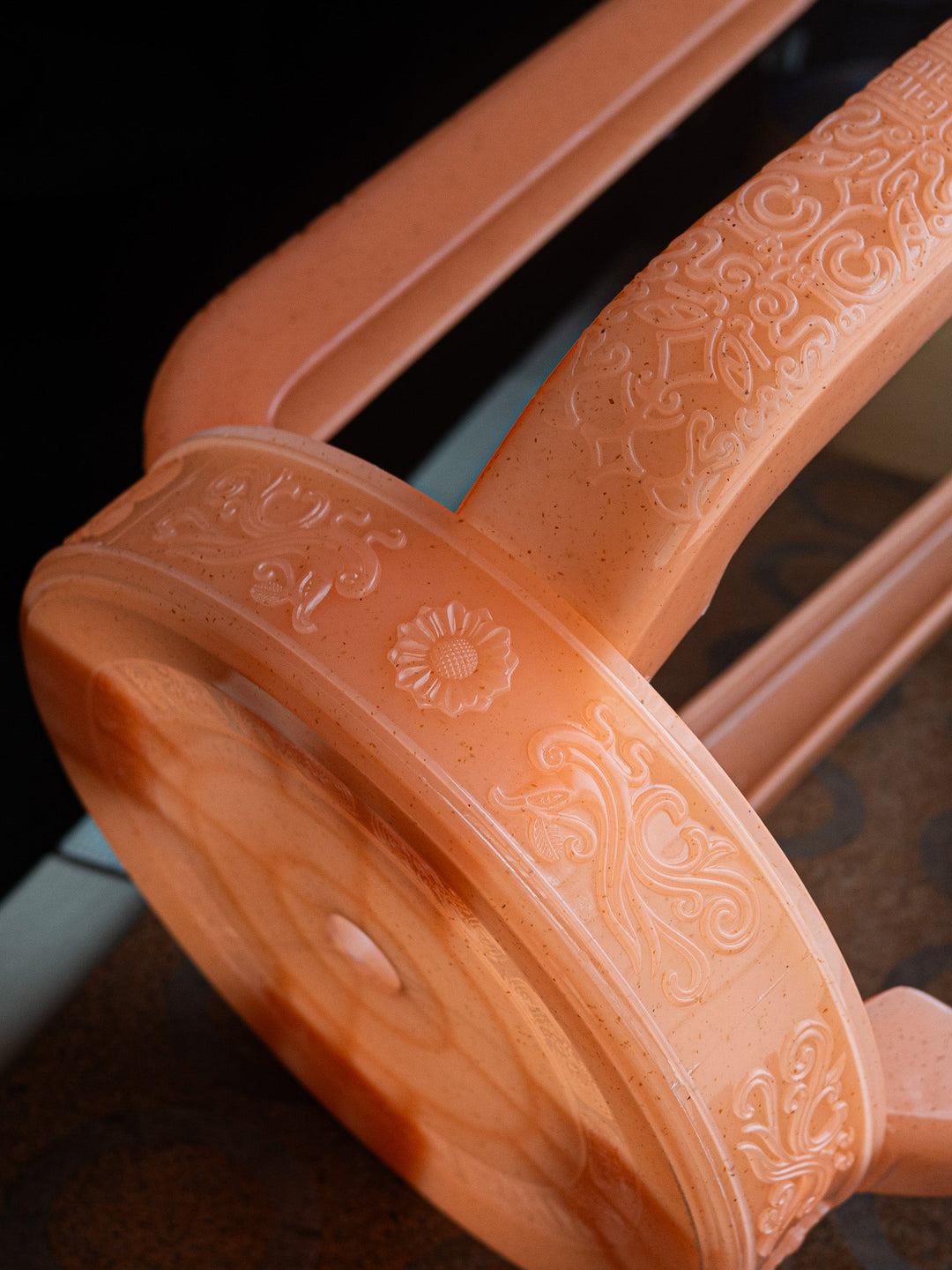 Salmon Stool by Rumba Bor — detail and styling view