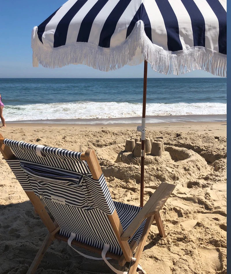 BUSINESS &amp; PLEASURE CO | SHEK O BEACH UMBRELLA  |  CAPTAIN NAVY STRIPE