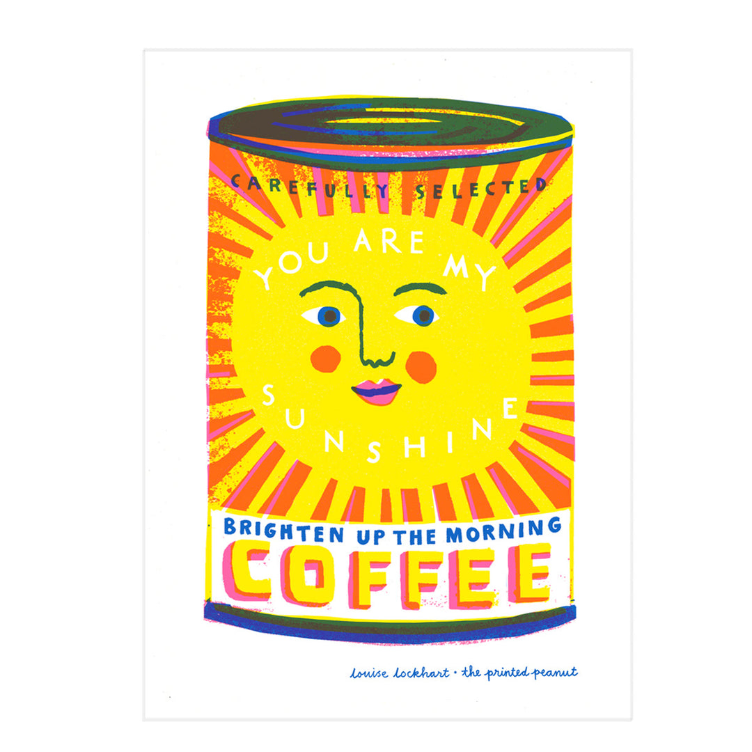 Sunshine Coffee A4 Risograph Art Print by The Printed Peanut — product view