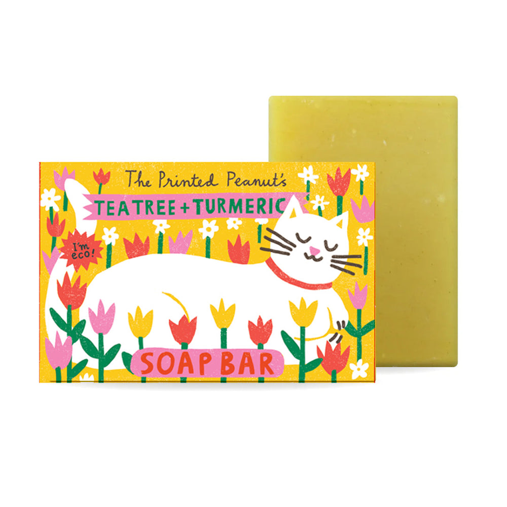 Tea Tree & Turmeric Natural Handmade Soap Bar by The Printed Peanut — additional product and styling view