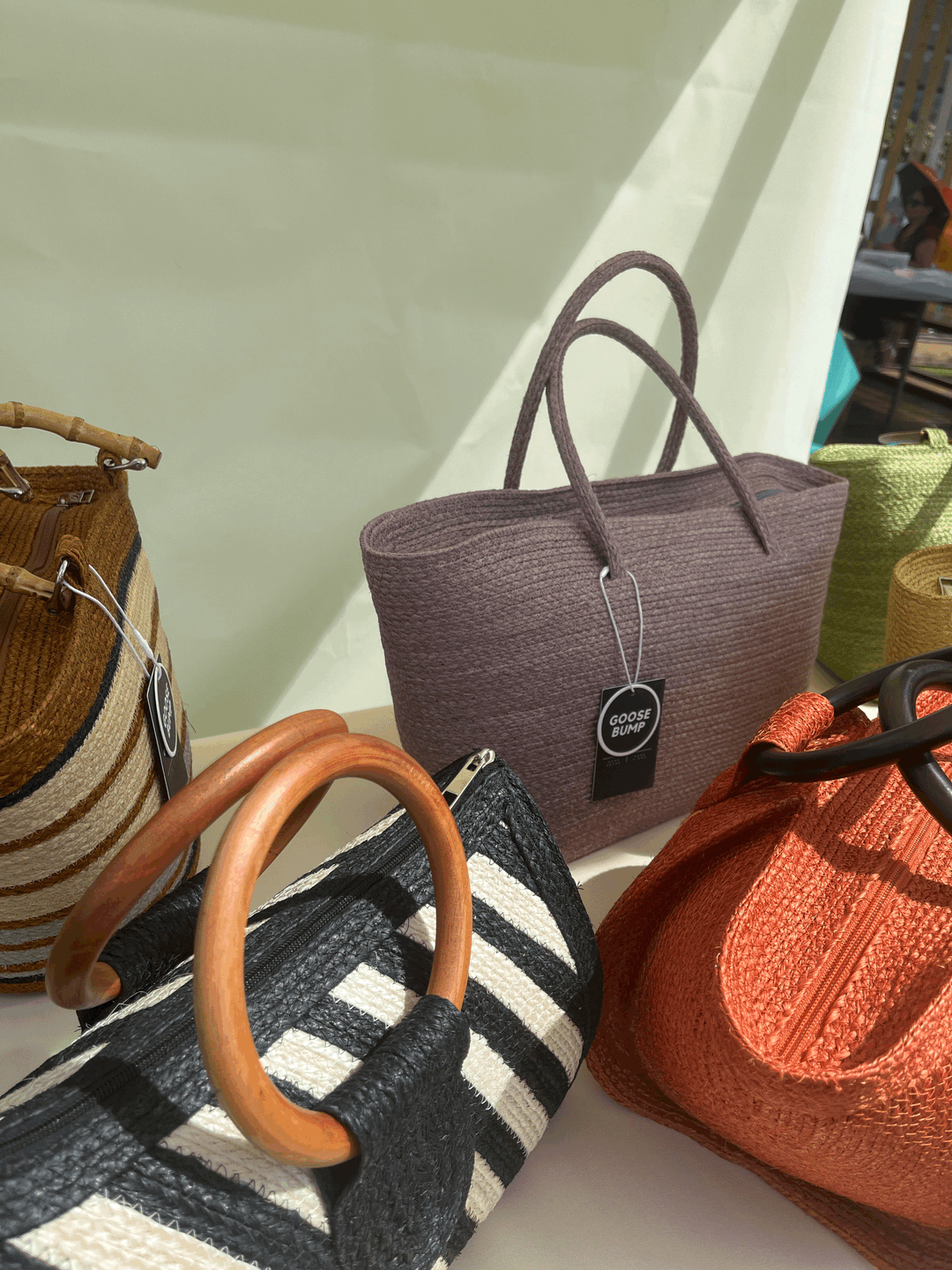 KARNVELA X GOOSEBUMP | Handmade | Classic Stripe Sisal Handbag