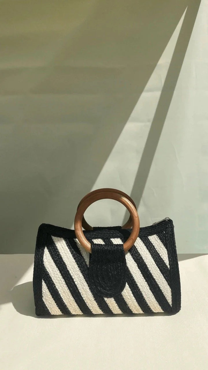 KARNVELA X GOOSEBUMP | Handmade | Classic Stripe Sisal Handbag