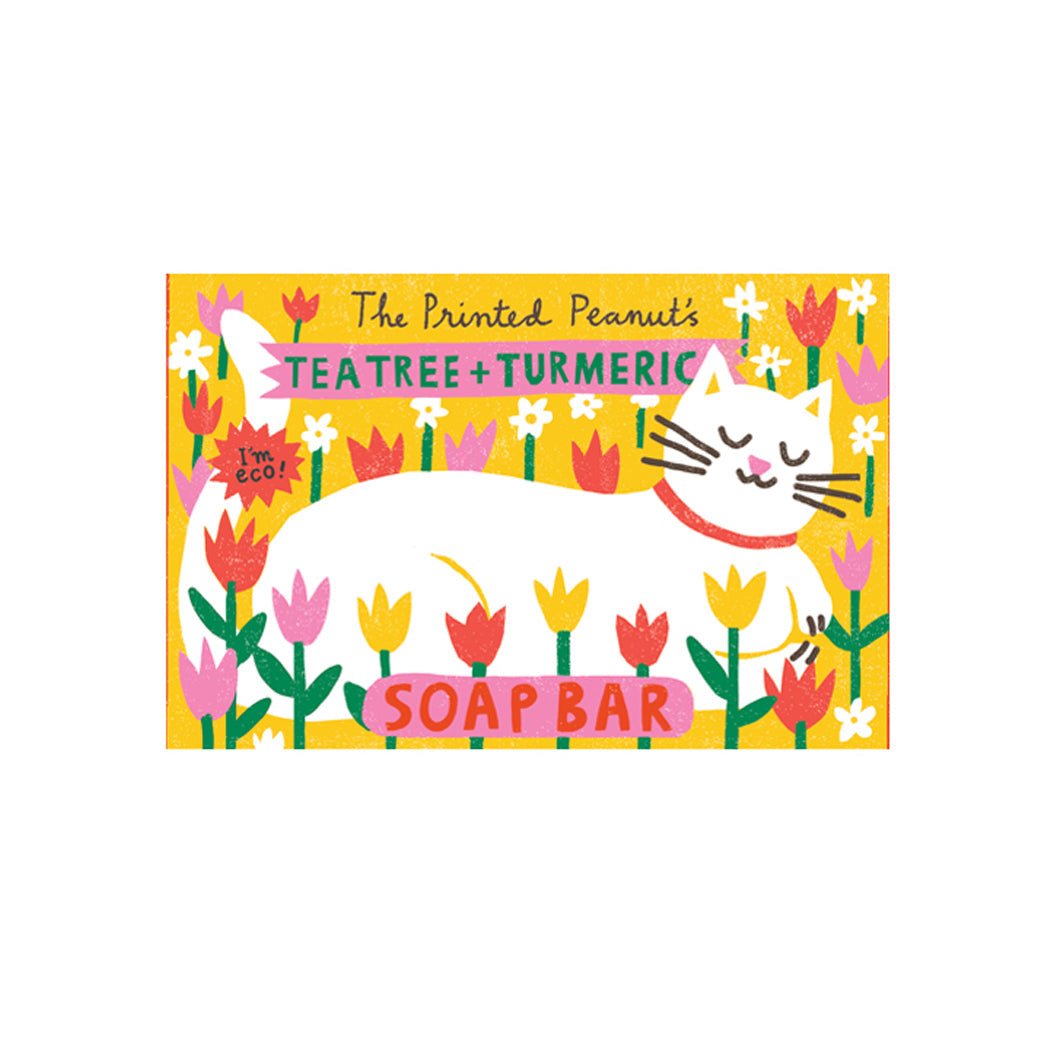 Tea Tree & Turmeric Natural Handmade Soap Bar by The Printed Peanut — product view