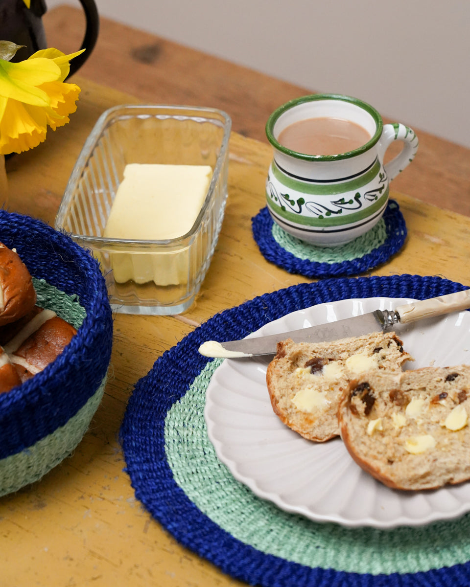 Official KALAMU green-blue coaster table styling
